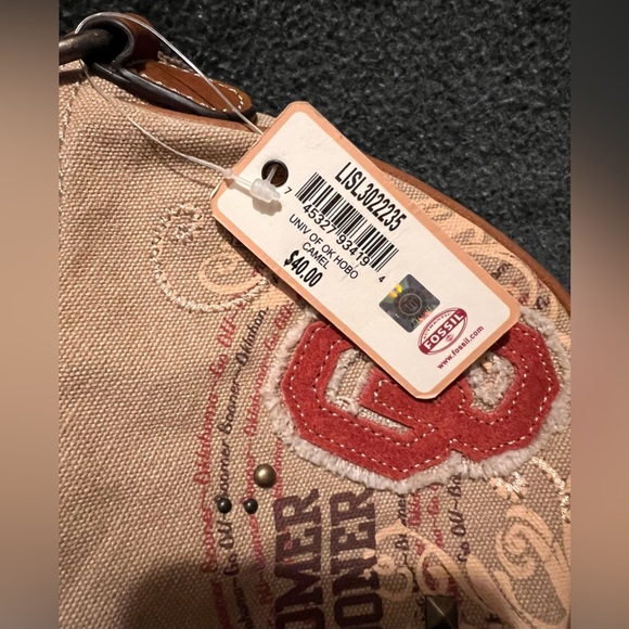 OU Boomer Sooner Fossil Hobo Bag NWT - Picture 9 of 12
